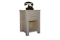 Comodino, colonna in legno multiuso stile shabby con cassetto